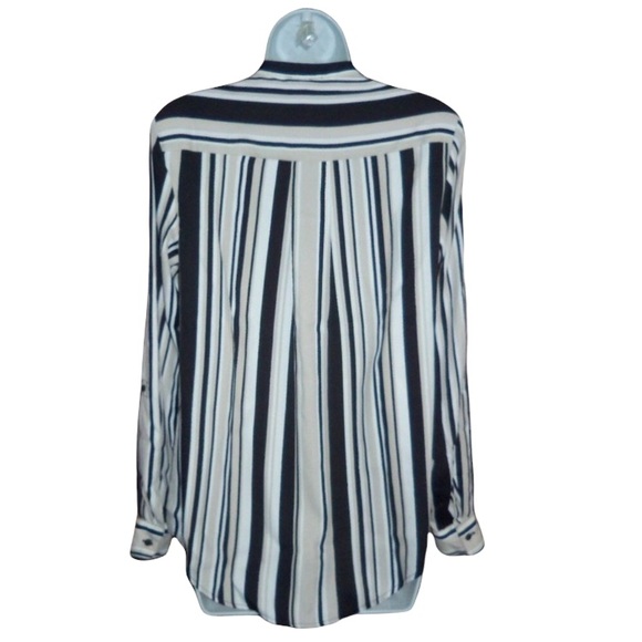 Jones New York Black Striped Button Down Top Blouse - Size Small - NWT - Picture 5 of 10